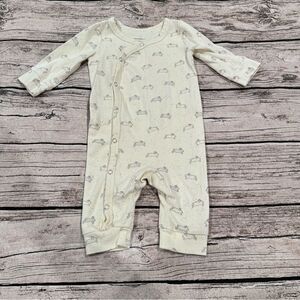 Pehr Organic Cream Baby One Piece with Rabbit Print Size 6-12 Months
